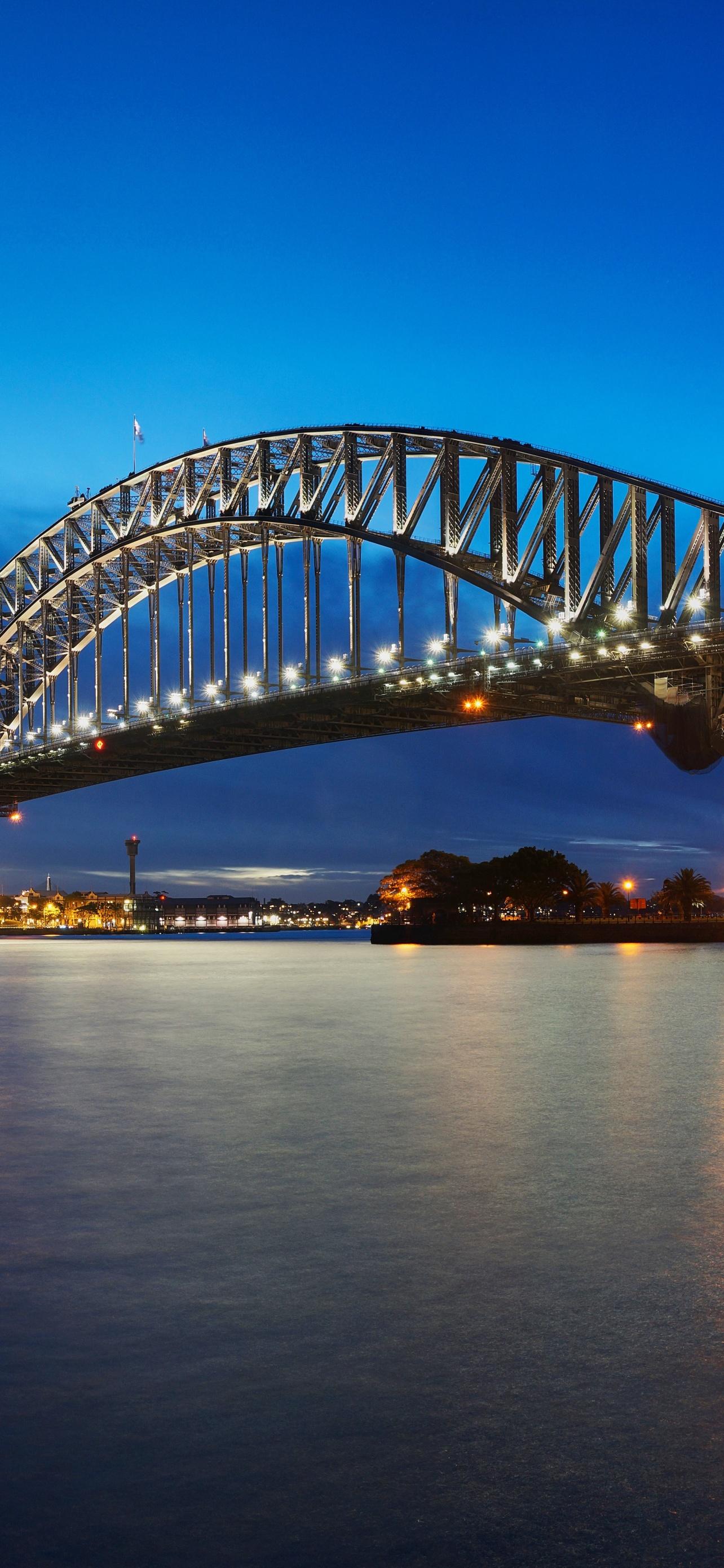 1284x2778 Sydney Harbour Bridge Wallpaper 4K, Opera House, Australia, Cityscape, Night time, World
