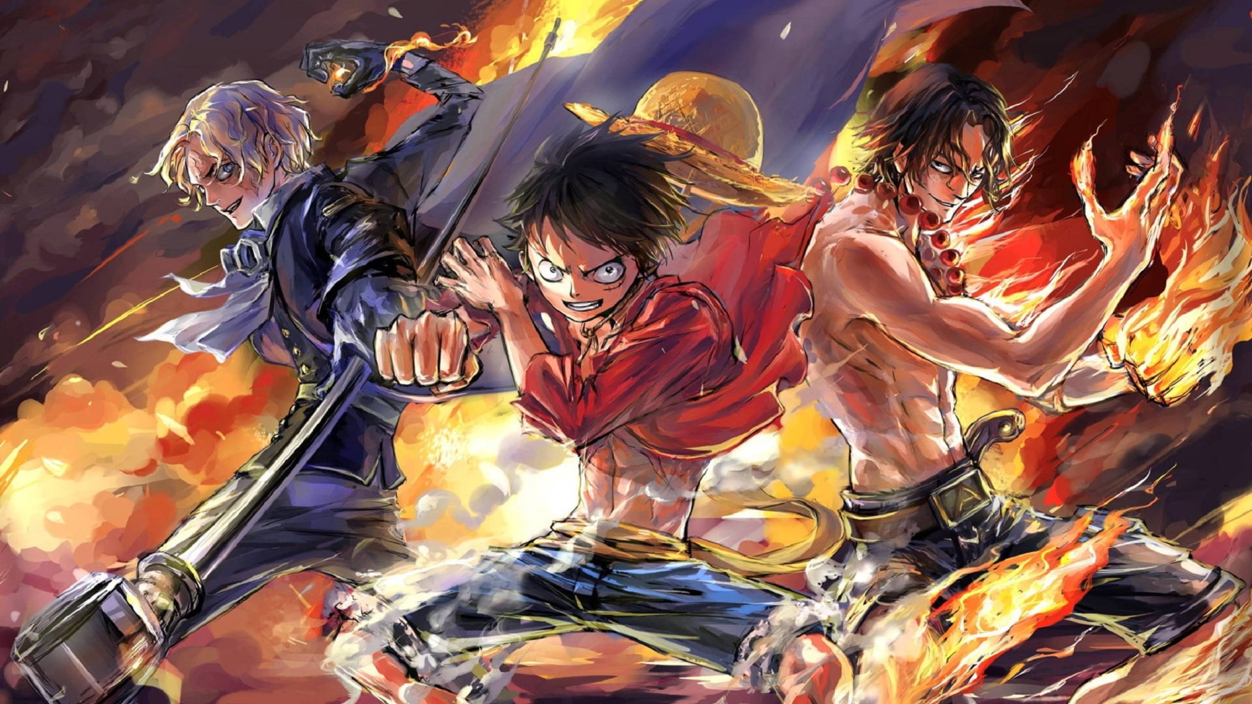 2560x1440 Luffy, Ace and Sabo One Piece Team 1440P Resolution Wallpaper, HD Anime 4K Wallpaper, Image, Photo and Background