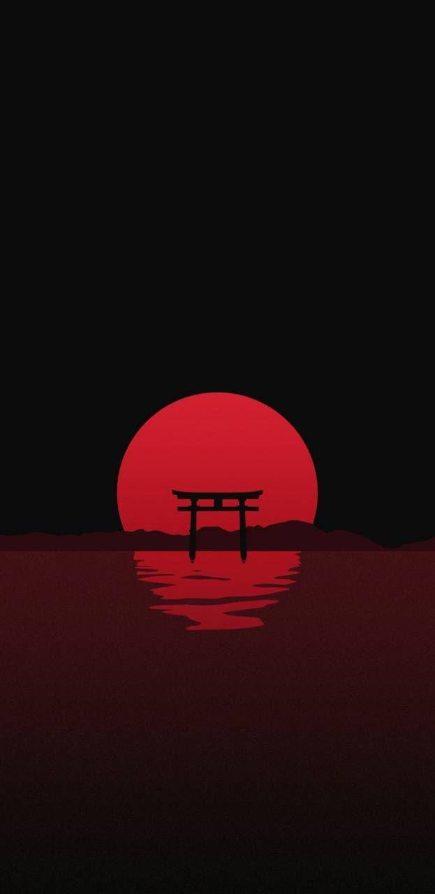 623x1280 Download Red Japan wallpaper by SebiAdv now. Browse millions of popular. Red and black wallpaper, Dark red wallpaper, Dark phone wallpaper