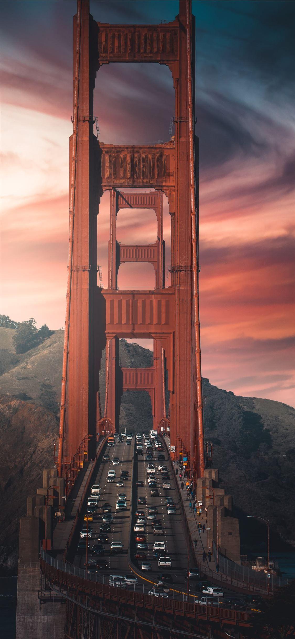 1125x2436 brown bridge over the river iPhone 11 Wallpaper