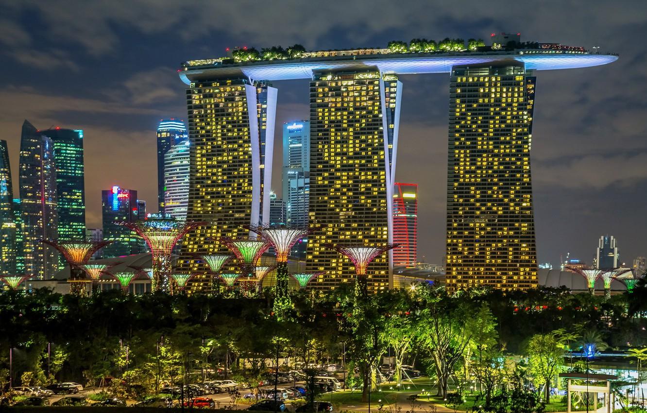 1332x850 Wallpaper the city, Singapore, Garden and the Sand image for desktop, section город