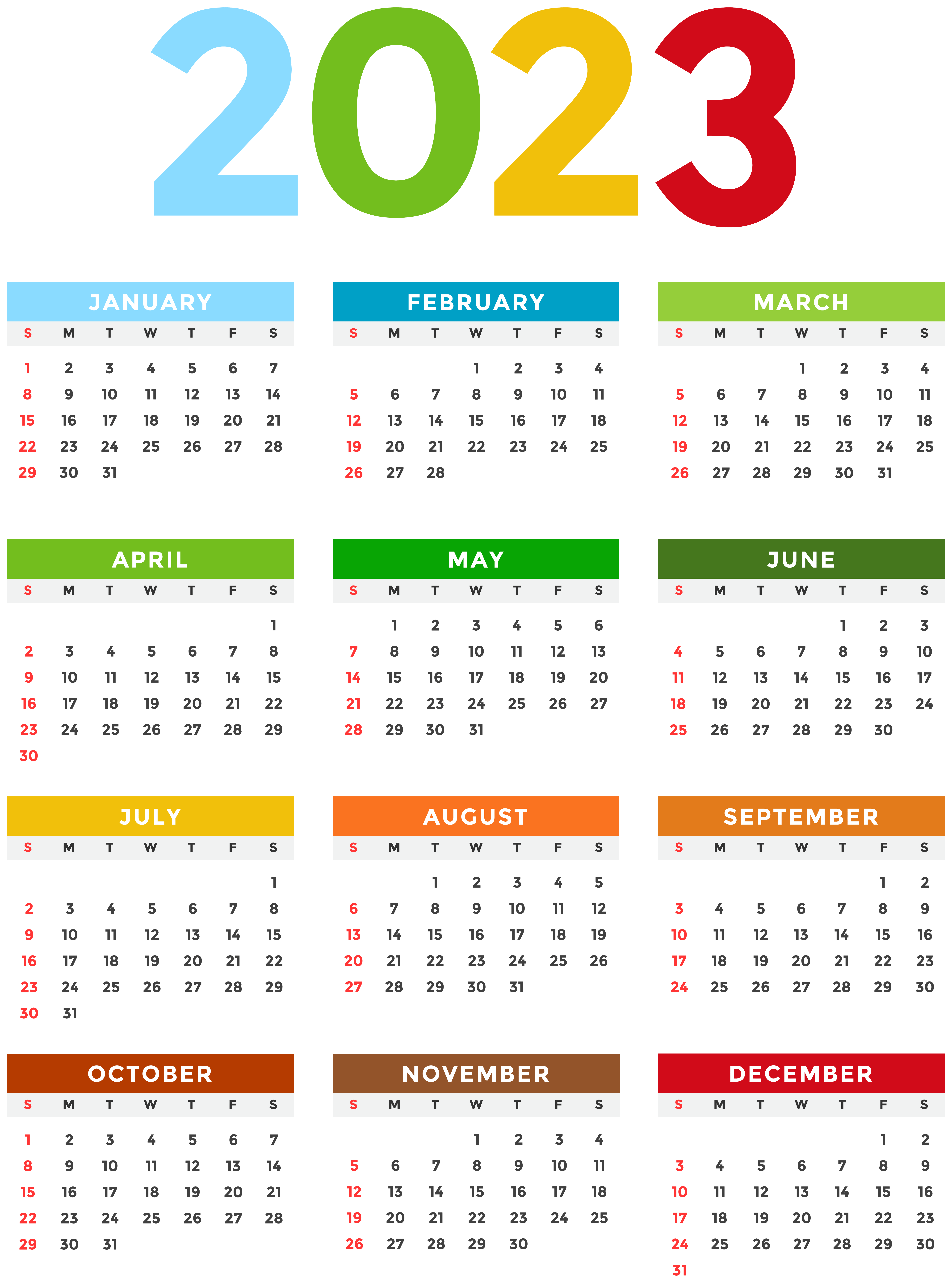 5939x8000 Calendar Colorful Transparent Image​-Quality Free Image and Transparent PNG Clipart