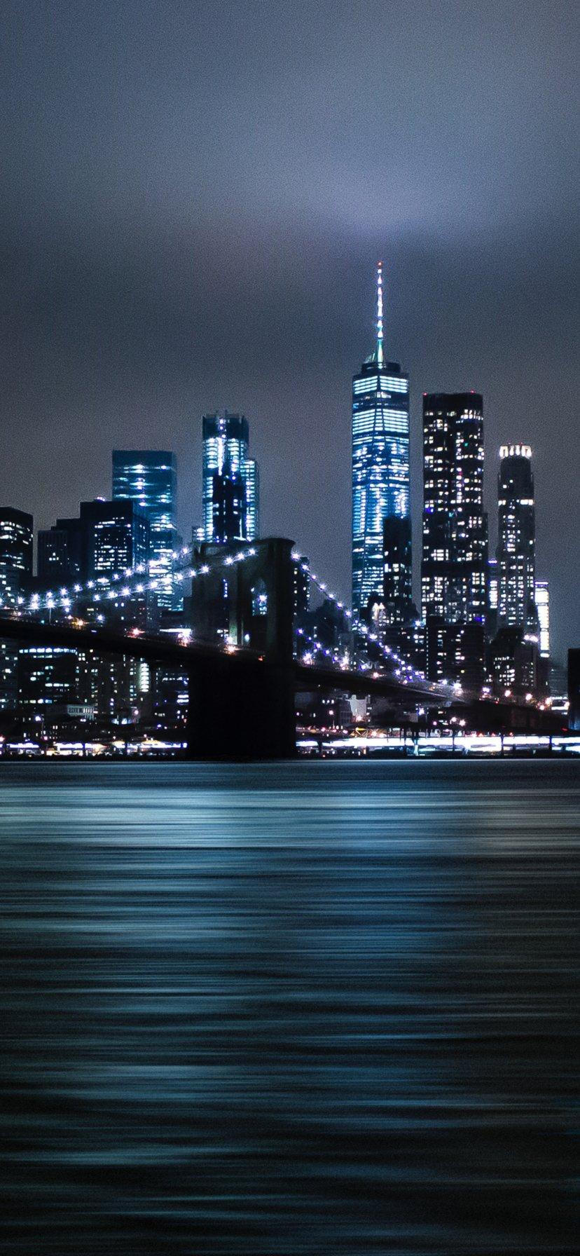 828x1792 New York City Night Lights, Cityscape