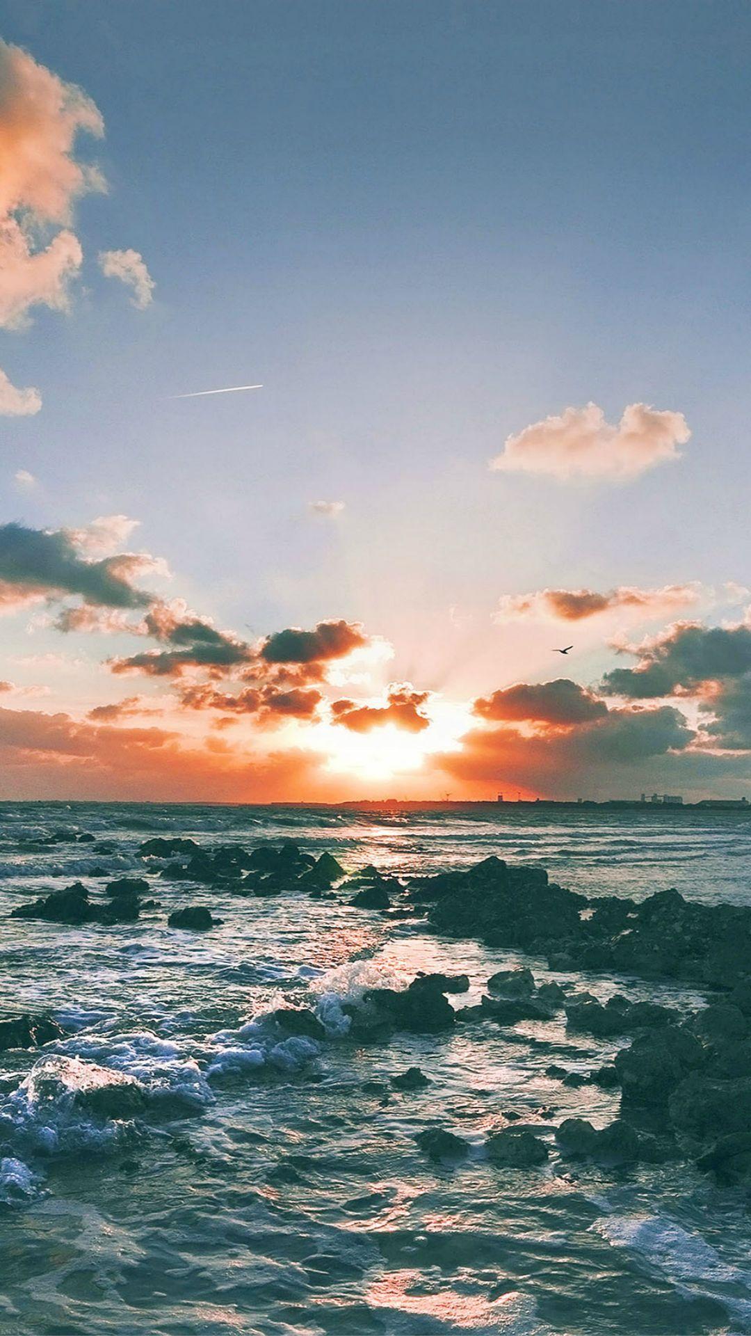 1080x1920 Ocean Sunset Phone Wallpaper