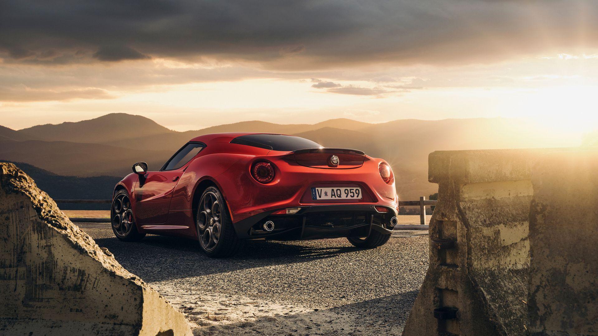 1920x1080 Download Wallpaper 1920x1080 Alfa Romeo, 4c, Launch Edition, Red, Rear View Full Hd, Hdtv, Fhd, 1080p HD Background