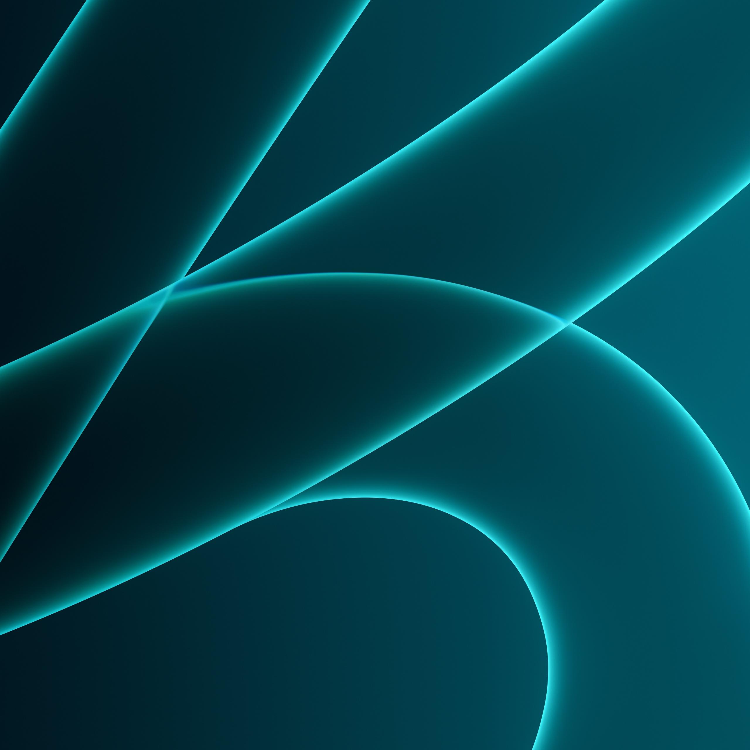 2560x2560 iMac 2021 Wallpaper 4K, Apple Event Stock, Cyan background, 5K, Abstract