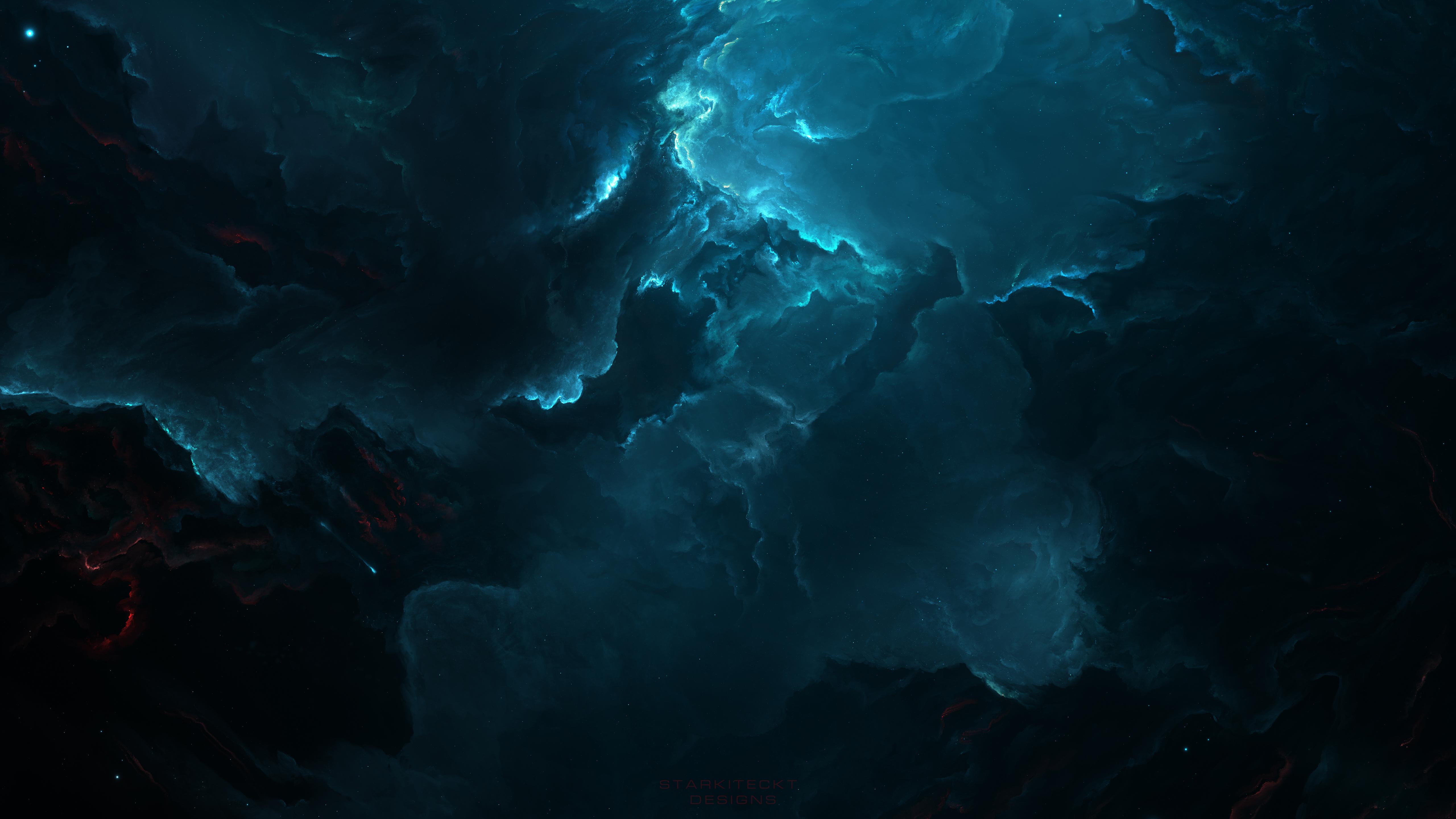 5120x2880 Space Dark Digital Art Starkiteckt Space Art Nebula Cyan (2022)