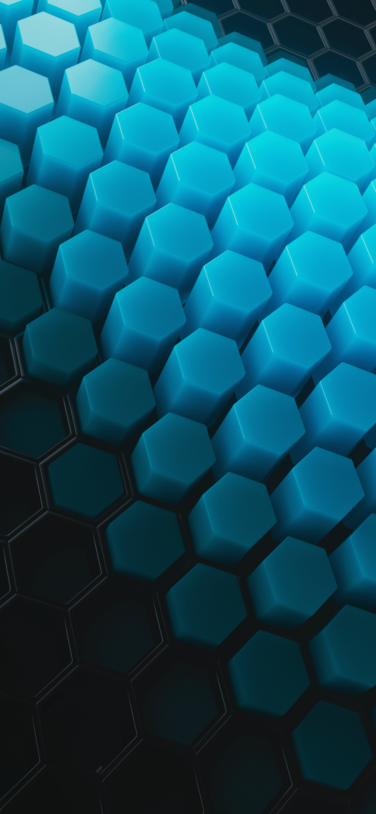1242x2688 Hexagons Wallpaper 4K, Patterns, Cyan background, Cyan blocks, Abstract