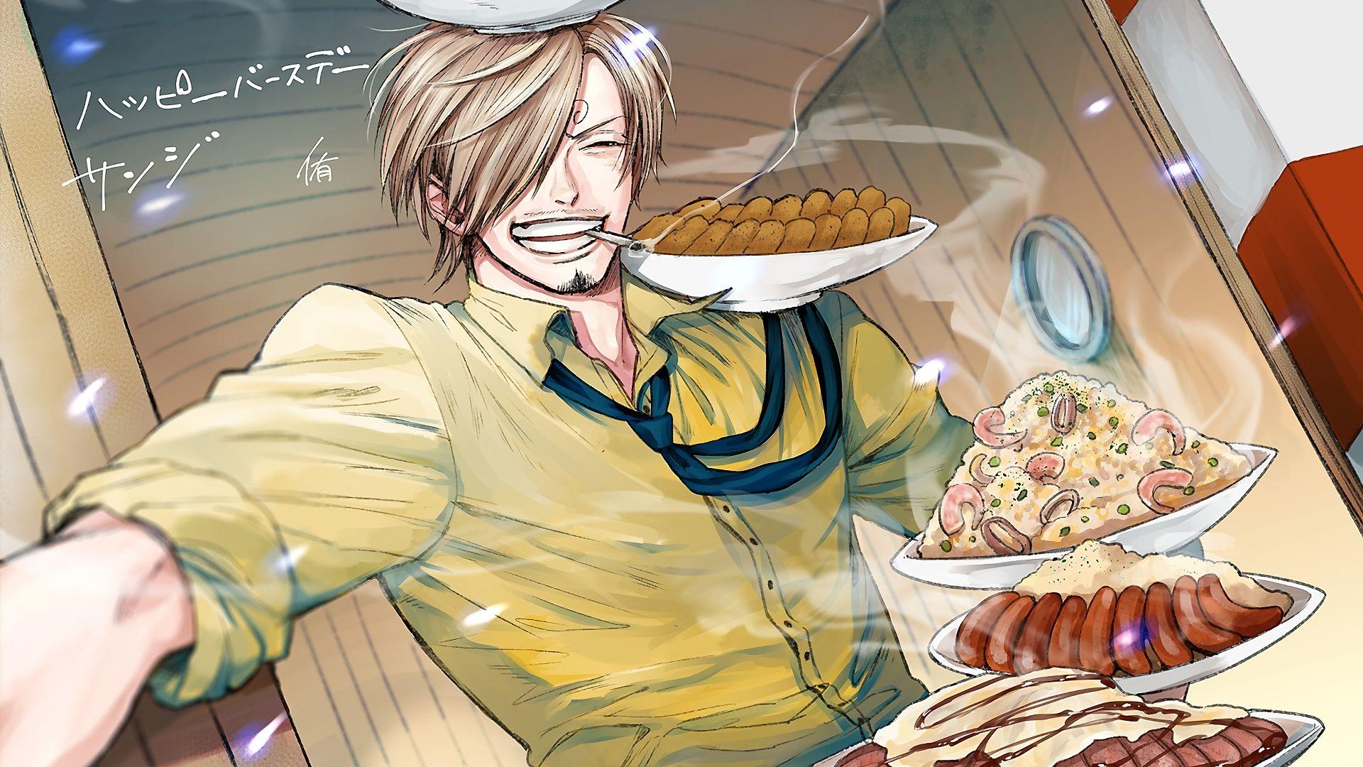 1920x1080 Desktop Wallpaper Smoking, Cooking, Sanji, One Piece, Anime Boy, HD Image, Picture, Background, 7g2iaw