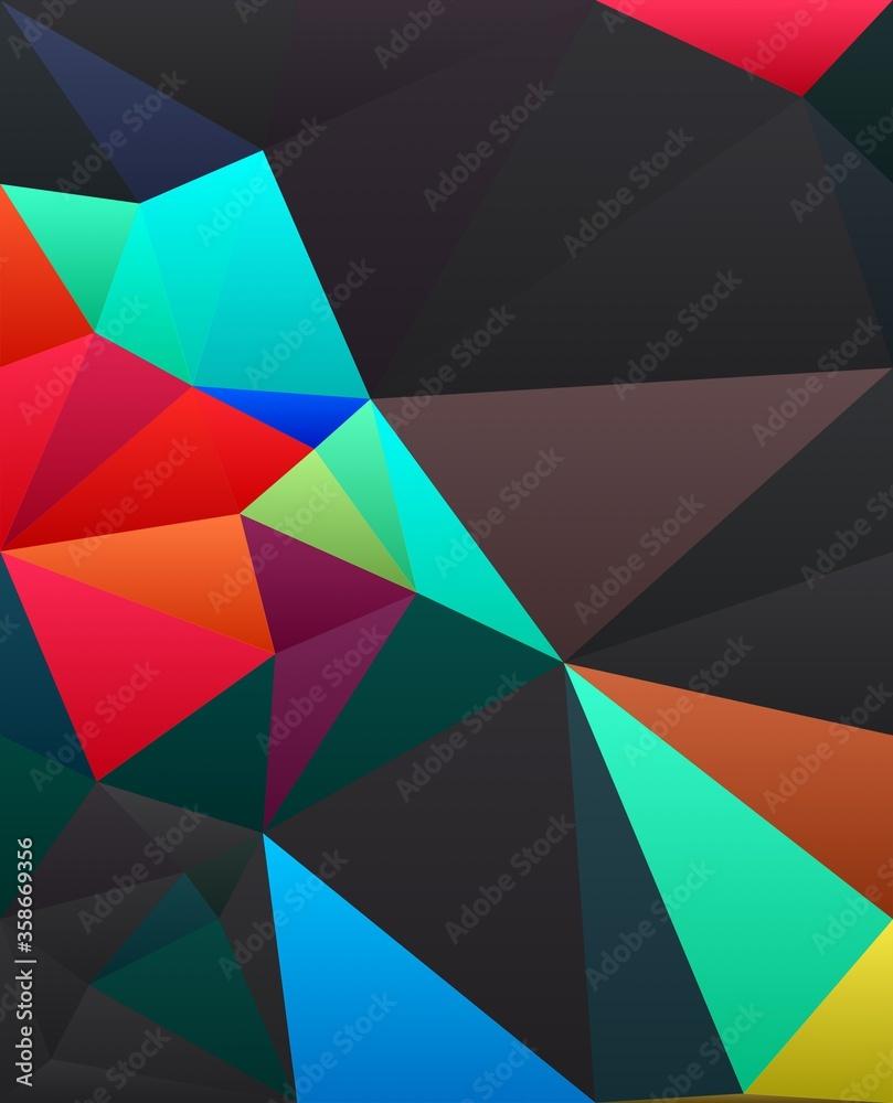 809x1000 blue cyan green magenta neon trippy psychedelic geometric shapes abstract background Stock Illustration