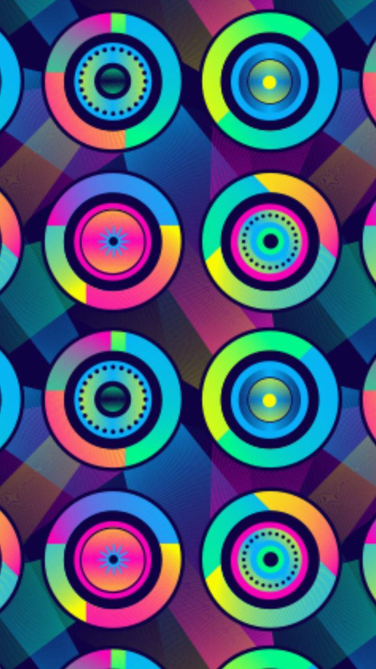736x1308 Colorful Psychedelic Circles Wallpaper 56C