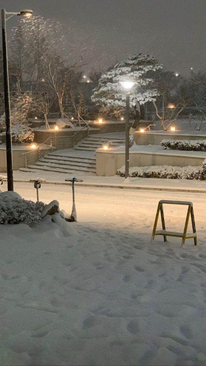 720x1280 Snow day. Winter scenery, City aesthetic, Night scenery