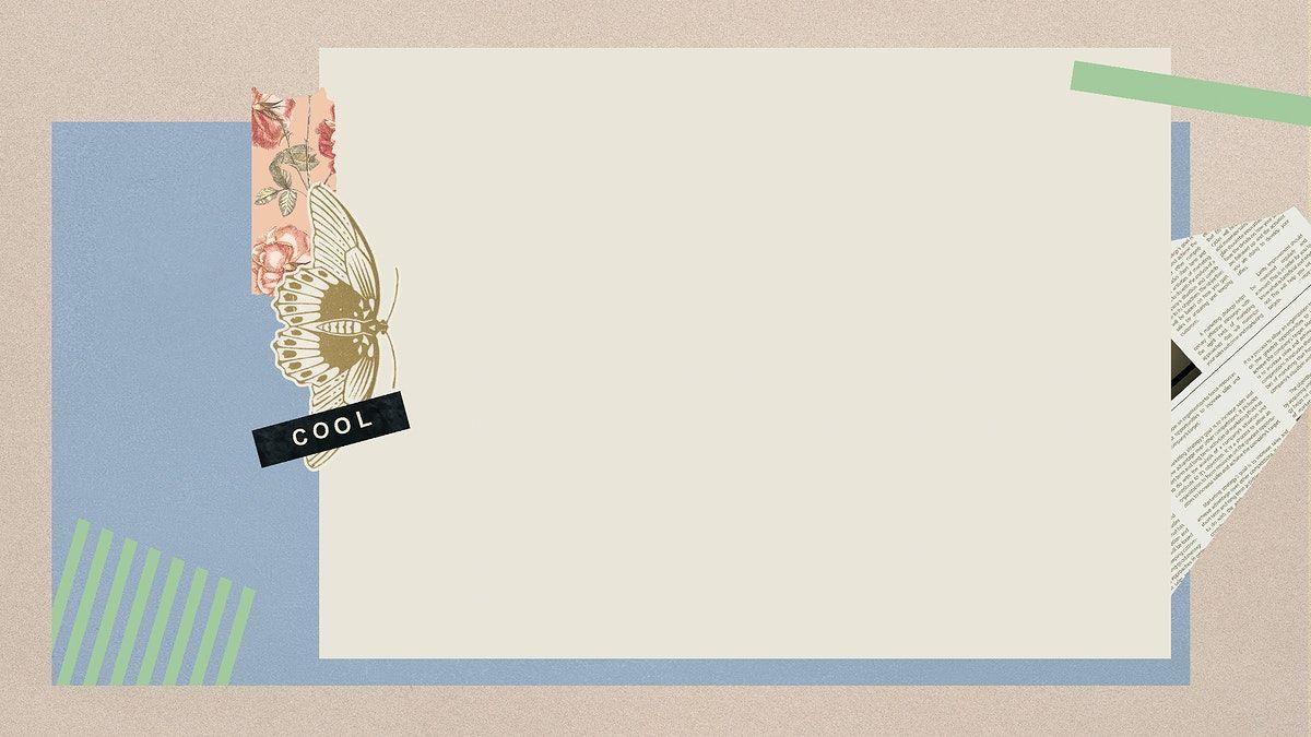 1200x675 Download premium psd / image of Vintage pastel collage style banner background by katie about butterfly frame, torn frame, washi tape templates, butterfly, and tape texture 2094703