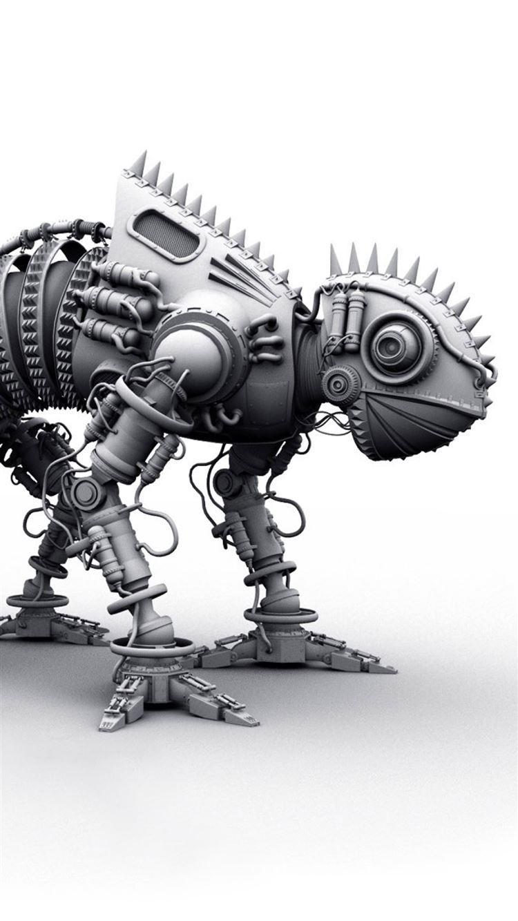 750x1334 Dinosaur metal shape silver toy iPhone 8 Wallpaper Free Download
