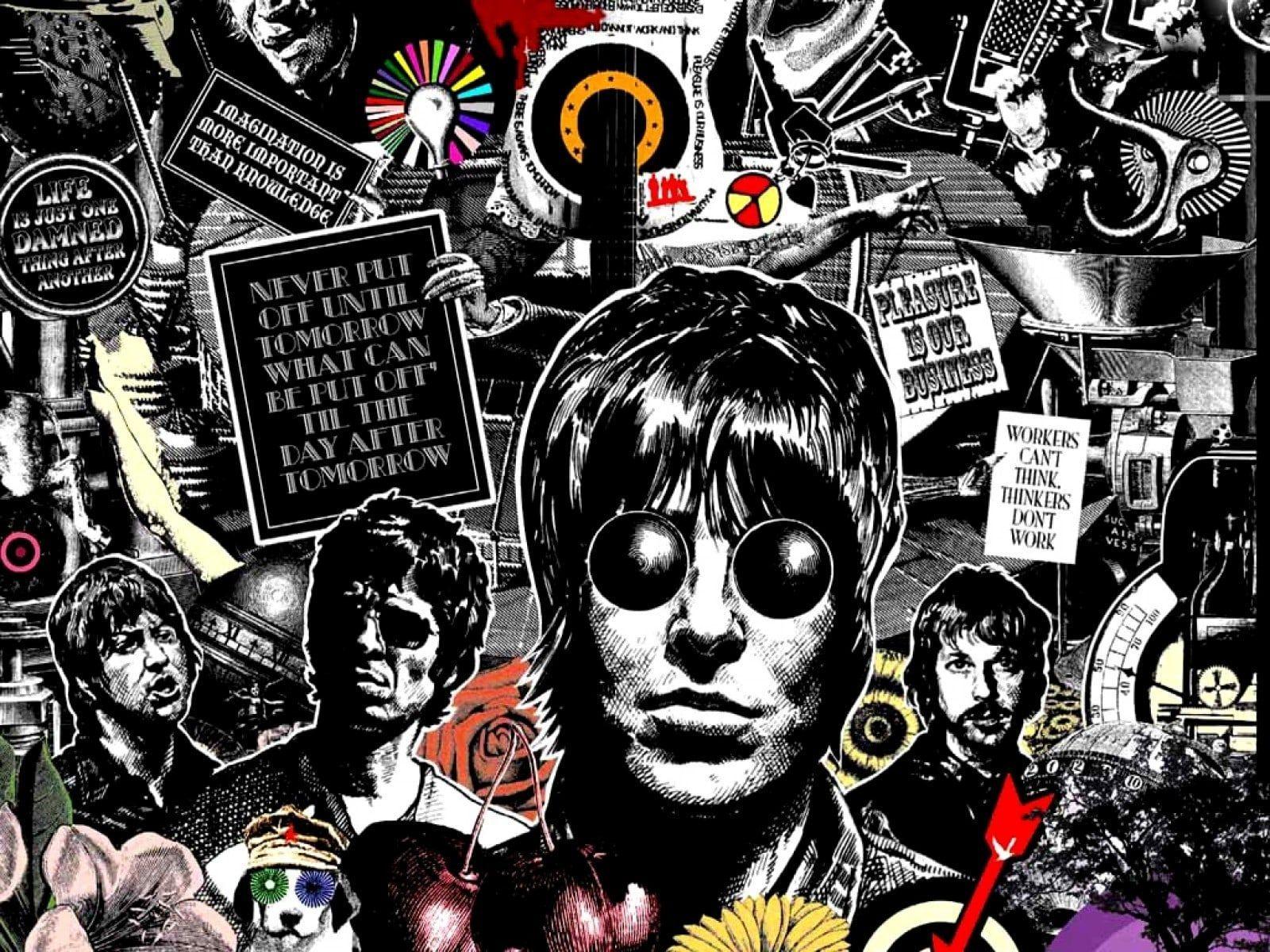 I made an iPhone wallpaper of all the Oasis LPs  roasis