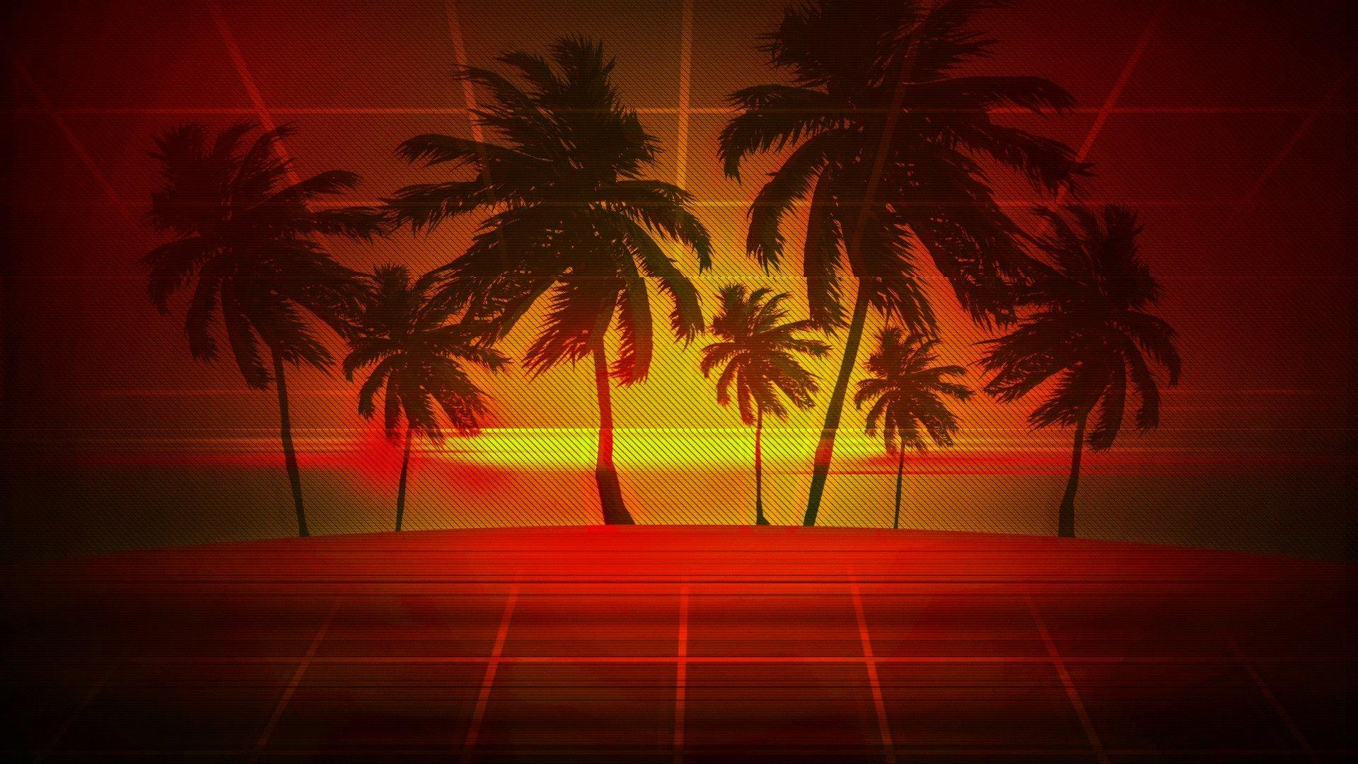 1920x1080 Download 2560x1700 Retrowave, Tropical, Palm Tree, Vaporwave, Sunlight Wallpaper for Chromebook Pixel