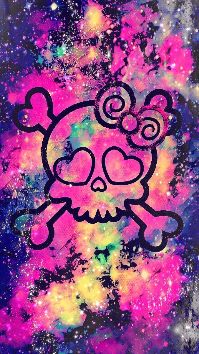 676x1200 Girly Skull Wallpaper