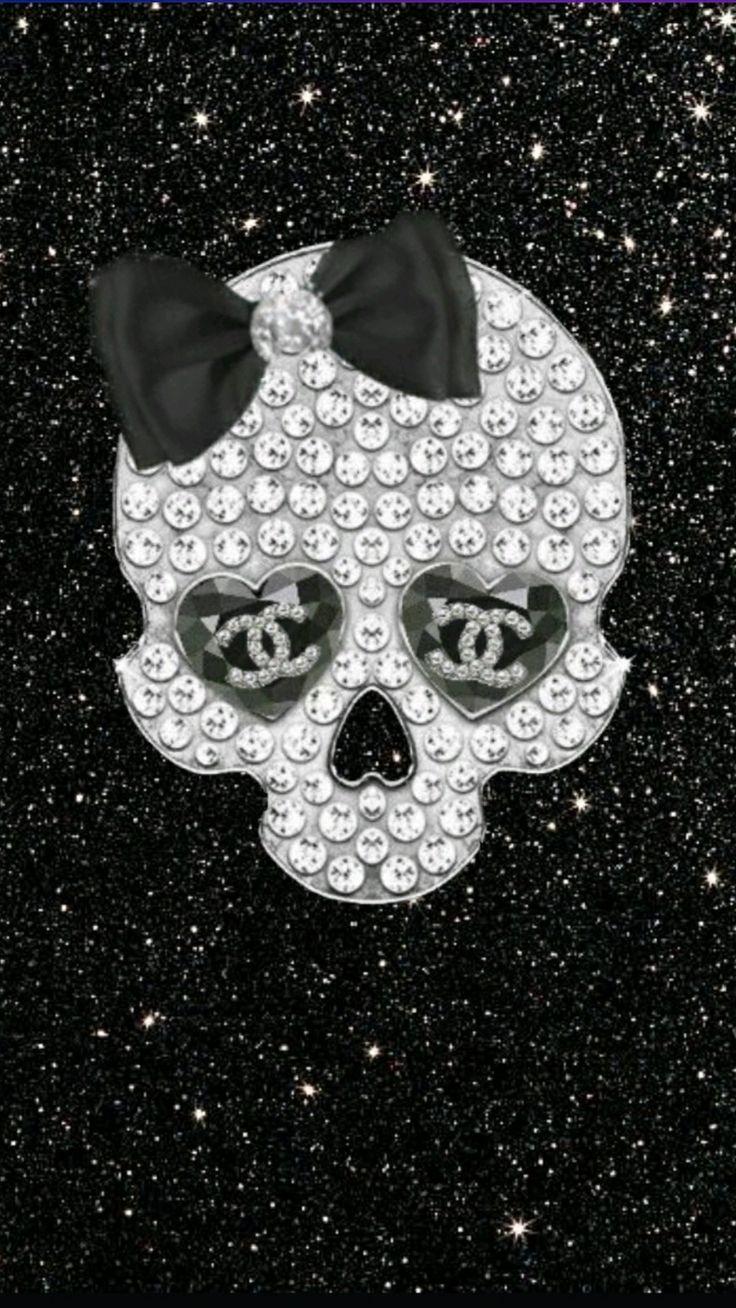 736x1308 Glitter Chanel. Sugar skull wallpaper, Sugar skull artwork, Skull artwork