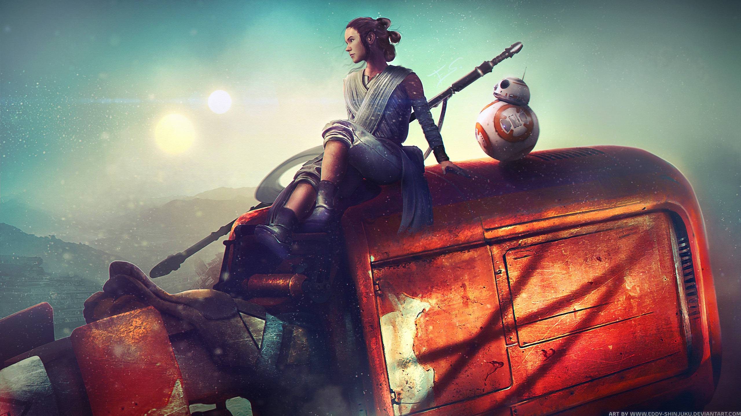 2560x1440 BB8 And Rey Star Wars Artwork Wallpaper, HD Movies 4K Wallpaper, Image, Photo and Background