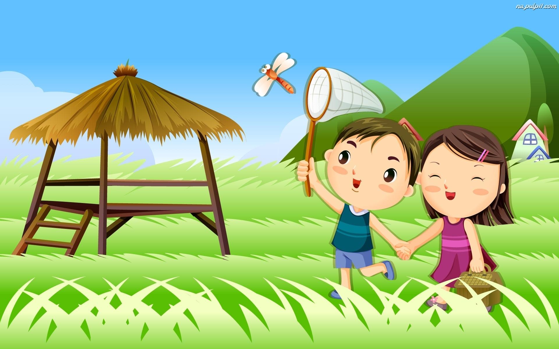 1920x1200 kids love nature cartoon