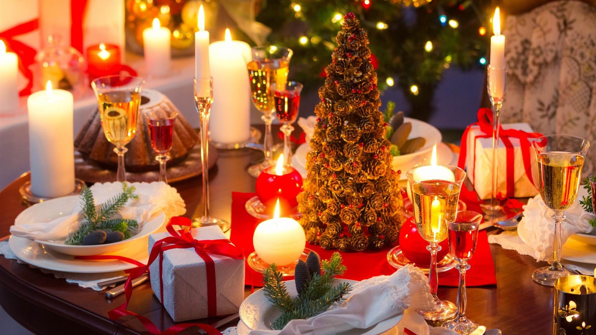 1920x1080 Christmas Dinner Table Holiday Desktop Wallpaper