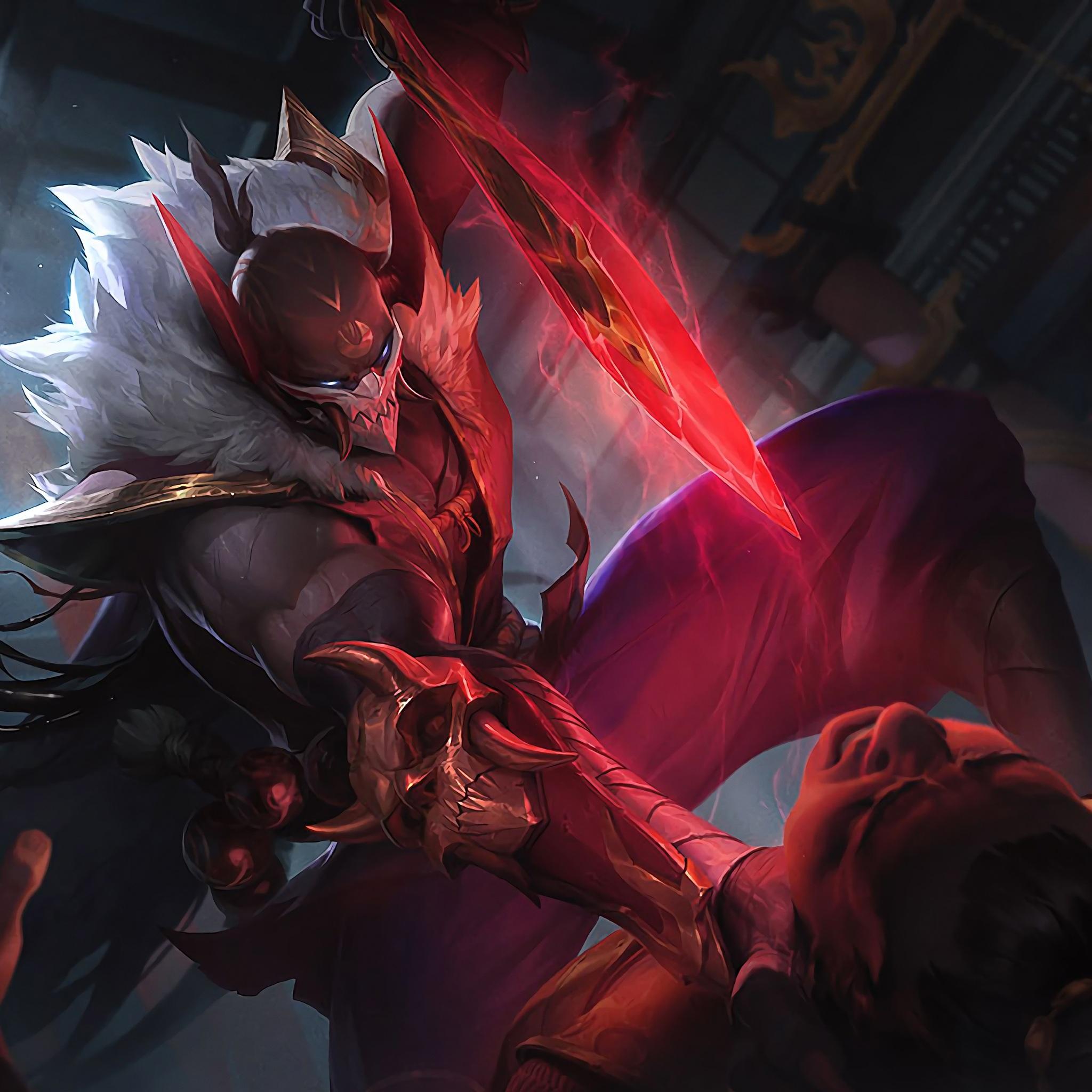 2048x2048 Wallpaper 4k Blood Moon Pyke Lol Splash Art Skin League of Legends lol Wallpaper