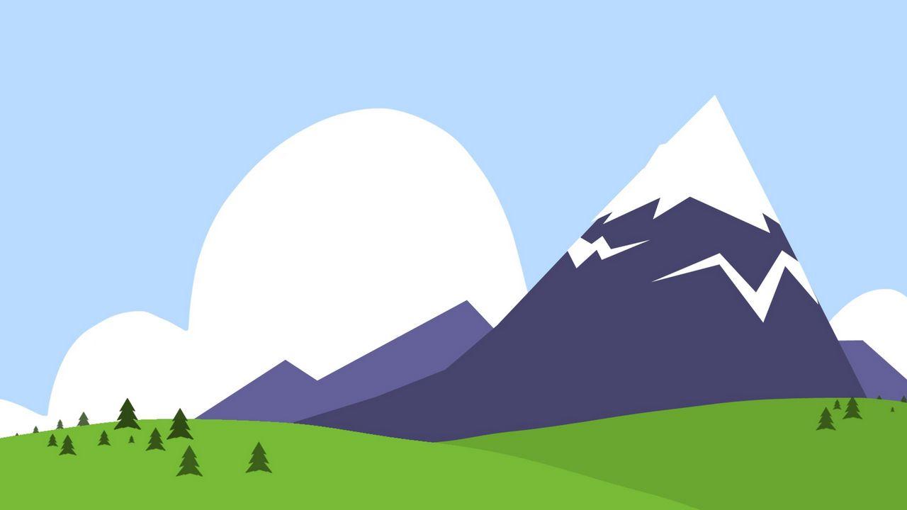 1280x720 Wallpaper mountains, nature, paint, vector hd, picture, image