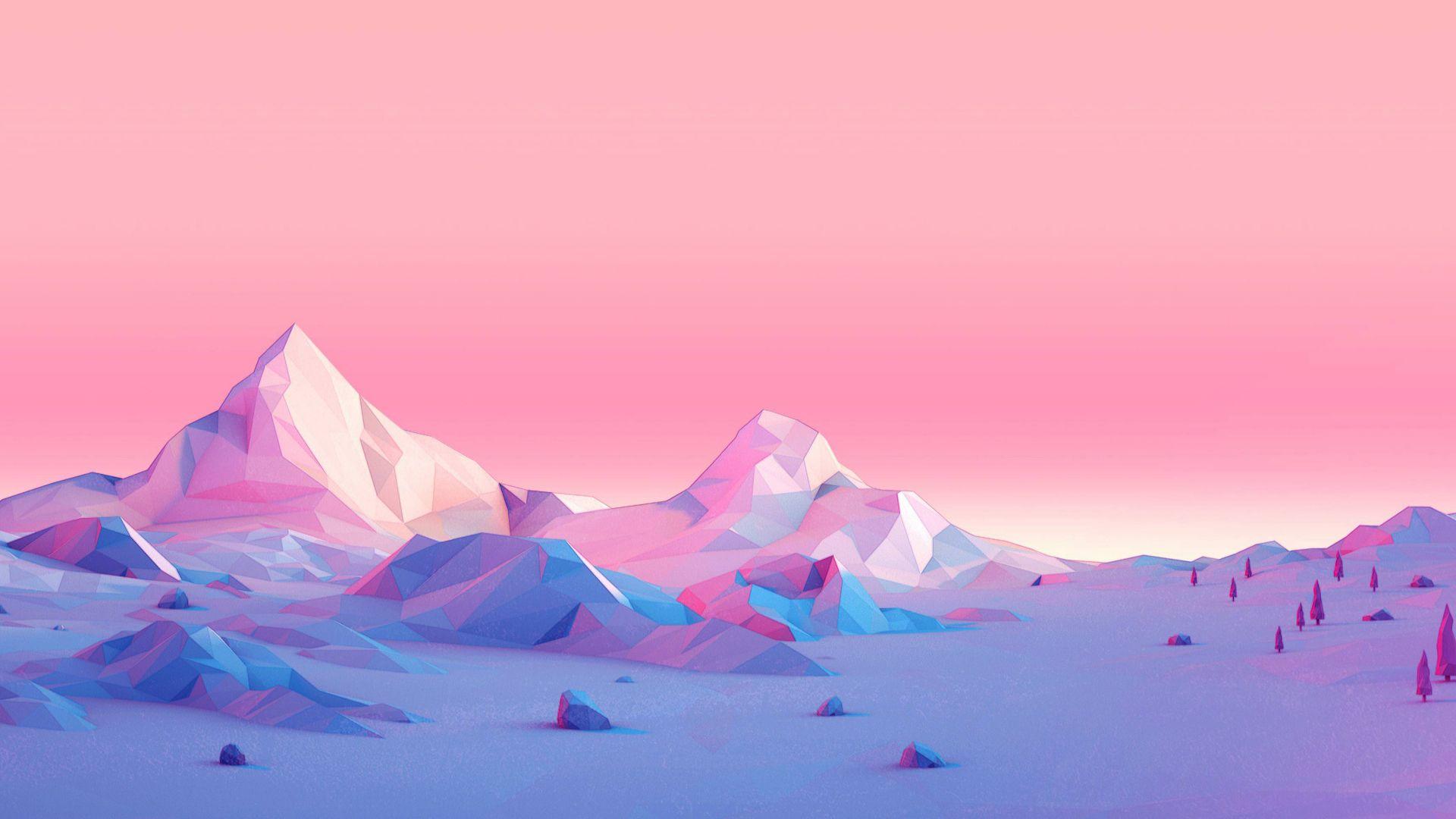 1920x1080 Mountains Minimalistic HD Wallpaper