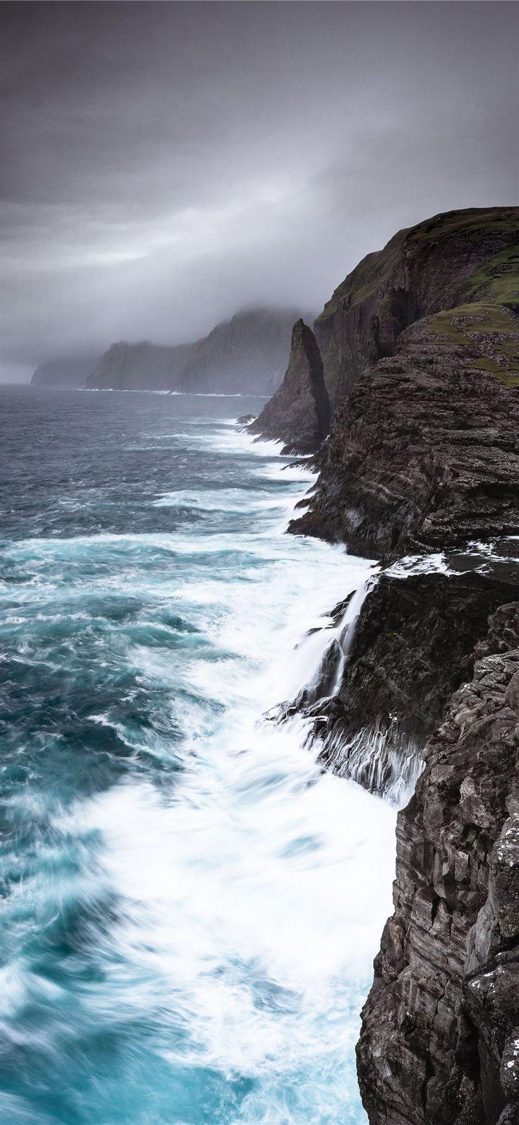 736x1593 sea cliffs digital wallpaper iPhone 11