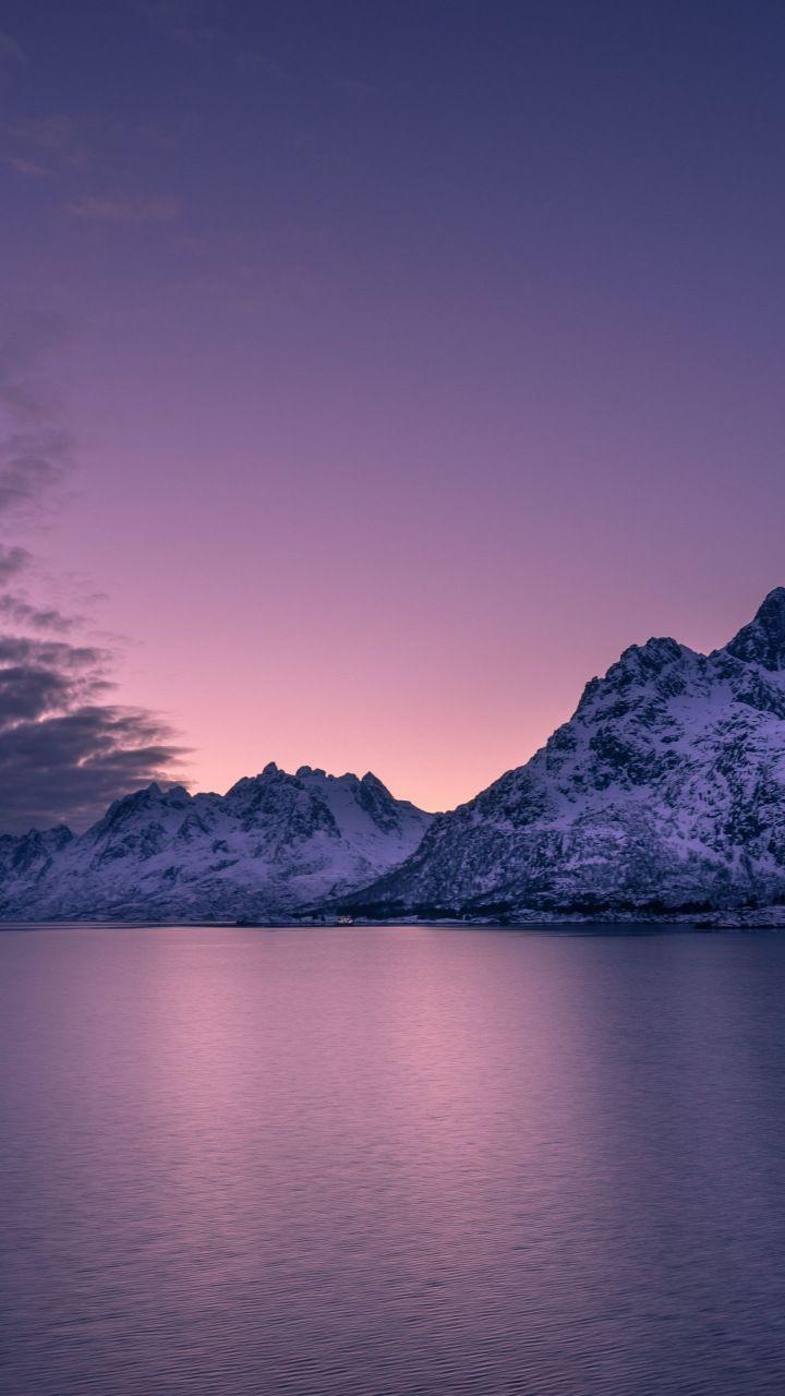 720x1280 Mountains, horizon, archipelago, sea, sunset, 720x1280 wallpaper. Mountain landscape photography, Landscape photography, Scenery wallpaper