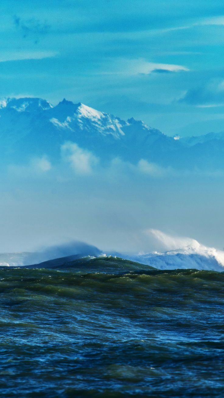 736x1308 Sea Wave Mountains. Sea waves, Background, Phone wallpaper