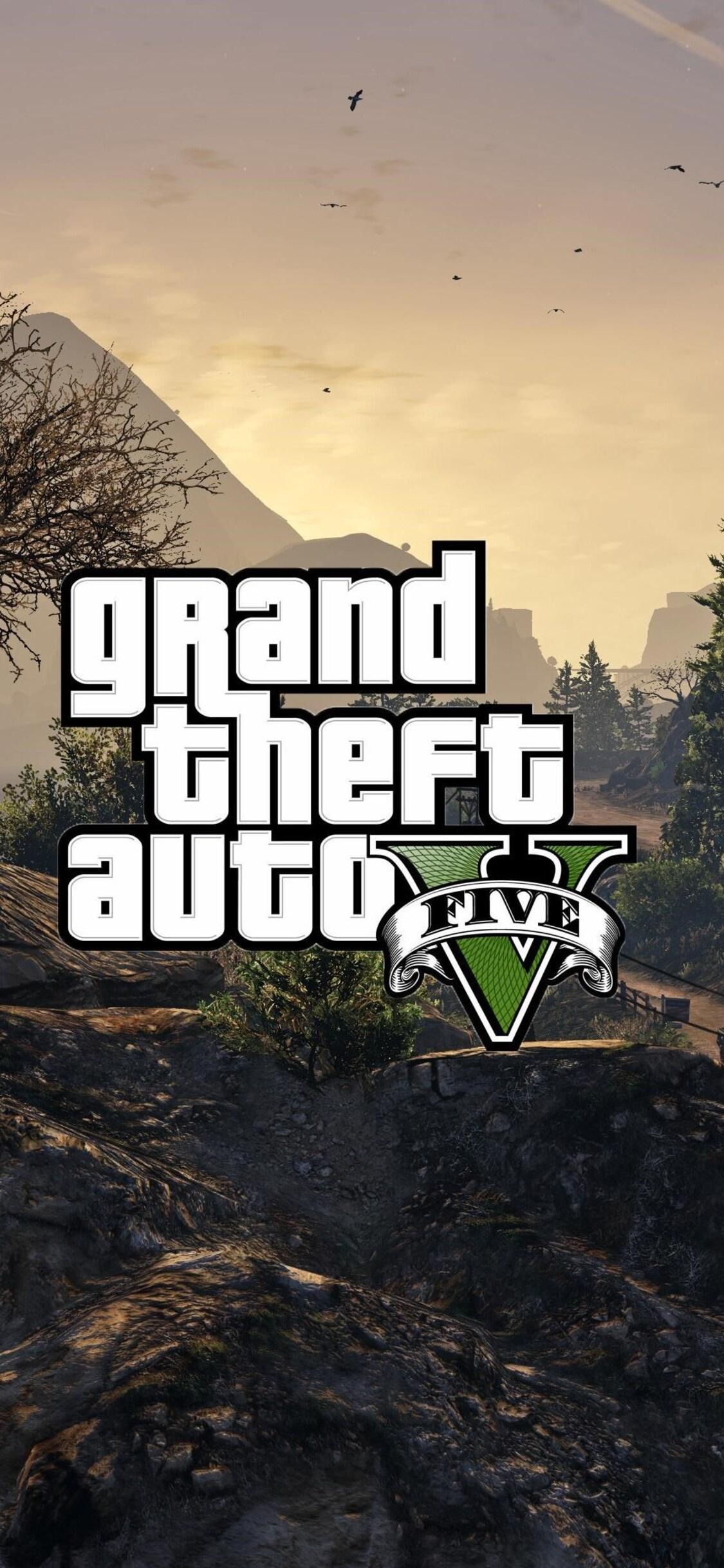 1125x2436 Gta 5 Logo 2 iPhone XS, iPhone iPhone X HD 4k Wallpaper, Image, Background, Photo and Picture