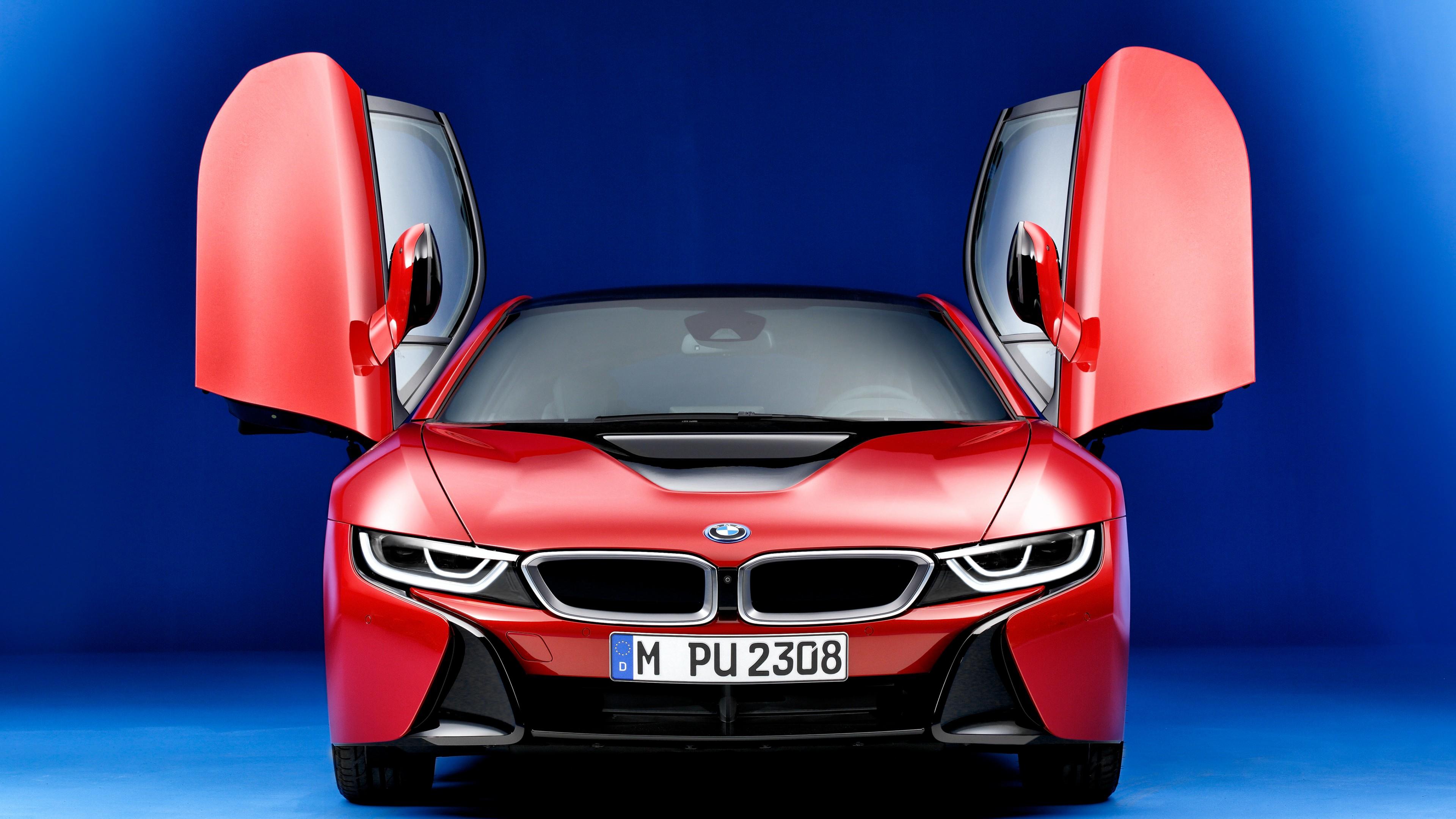 3840x2160 Wallpaper BMW i8 Protonic Red Edition, Geneva Motor Show hybrid, red, Cars & Bikes