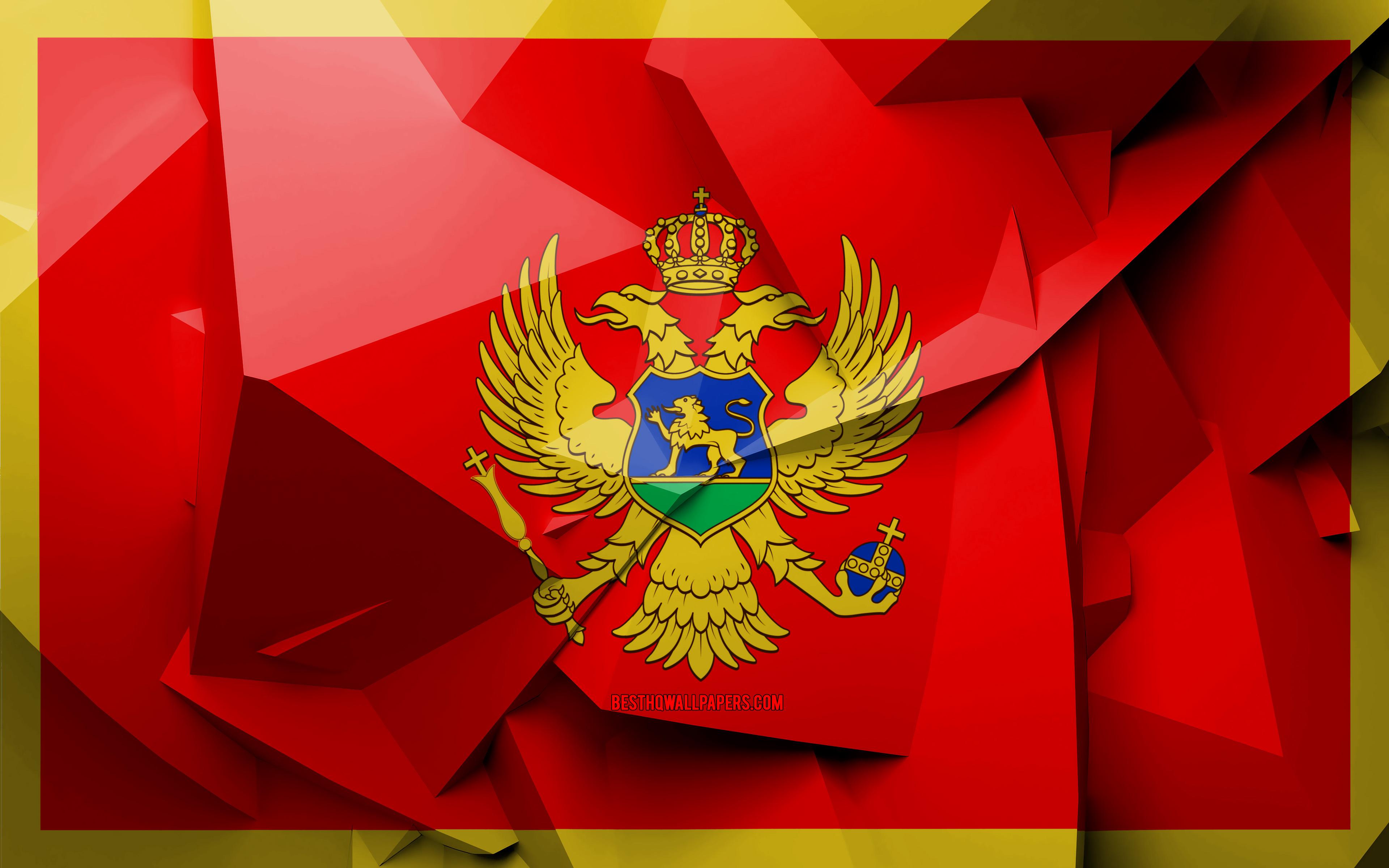 3840x2400 Download wallpaper 4k, Flag of Montenegro, geometric art, European countries, Montenegrin flag, creative, Montenegro, Europe, Montenegro 3D flag, national symbols for desktop with resolution 3840x2400. High Quality HD picture wallpaper