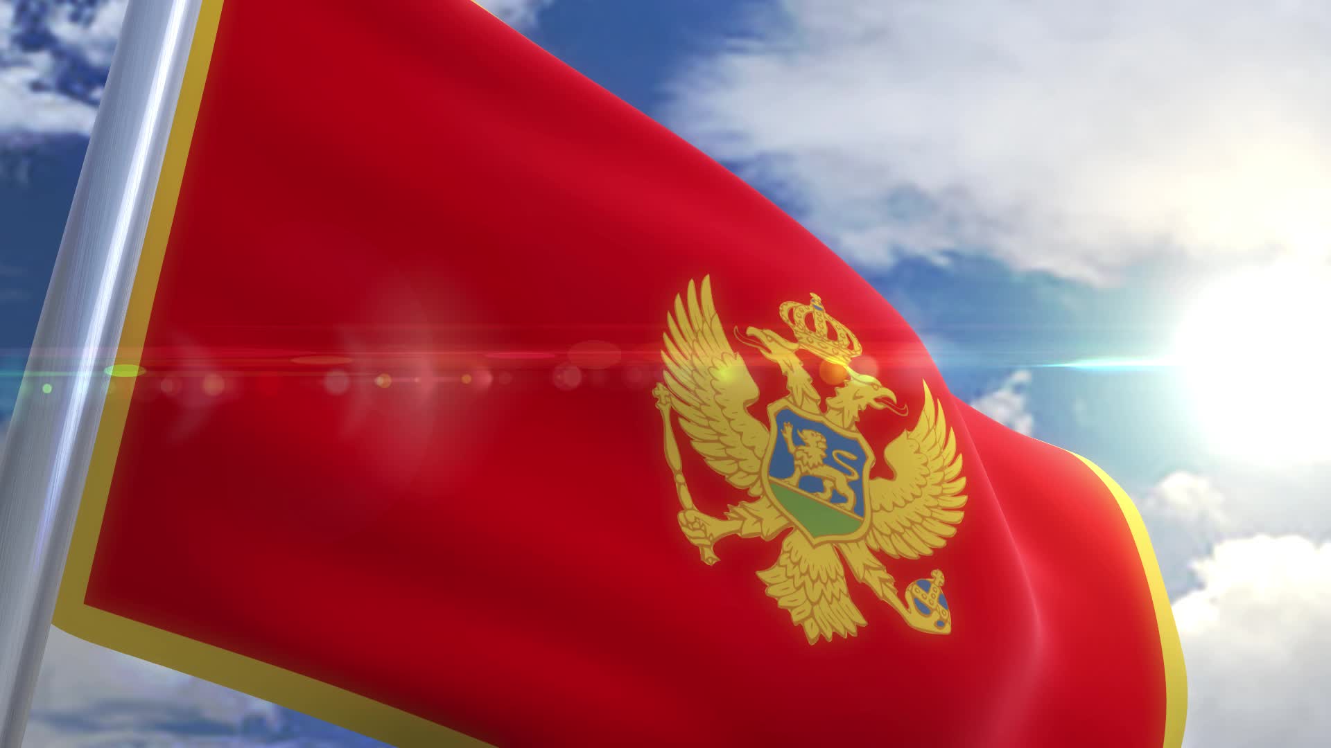 1920x1080 Waving flag of Montenegro Animation