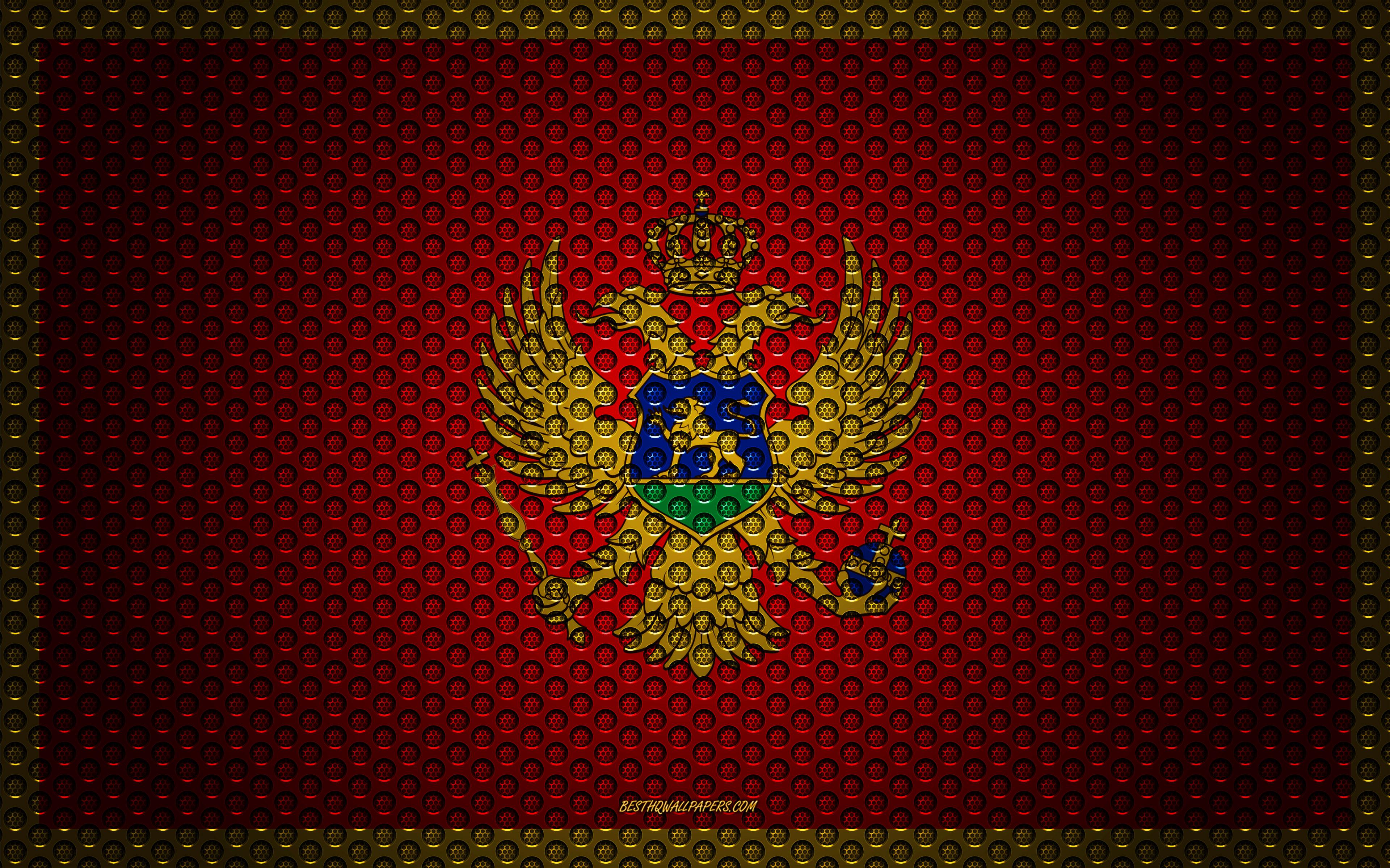 3840x2400 Download wallpaper Flag of Montenegro, 4k, creative art, metal mesh texture, Montenegro flag, national symbol, Montenegro, Europe, flags of European countries for desktop with resolution 3840x2400. High Quality HD picture wallpaper