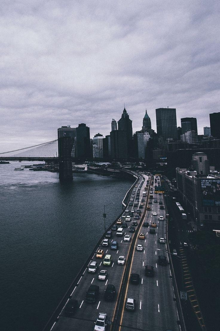 736x1104 City, Wallpaper, And Tumblr Image Over The Brooklyn Bridge And New York City Skyline