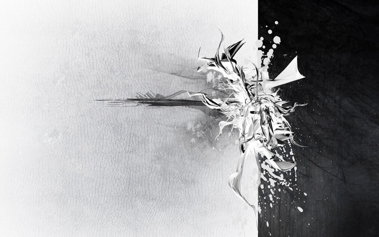 1440x900 Creative Art White Abstract Wallpaper 28541