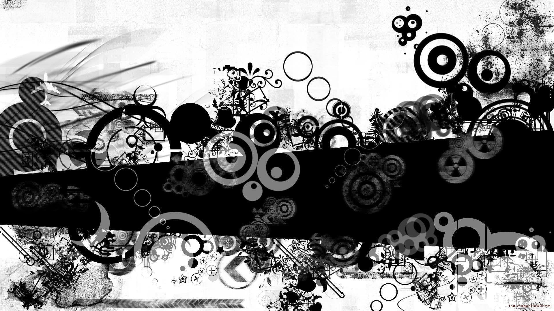 1920x1080 Black and White Abstract Wallpaper