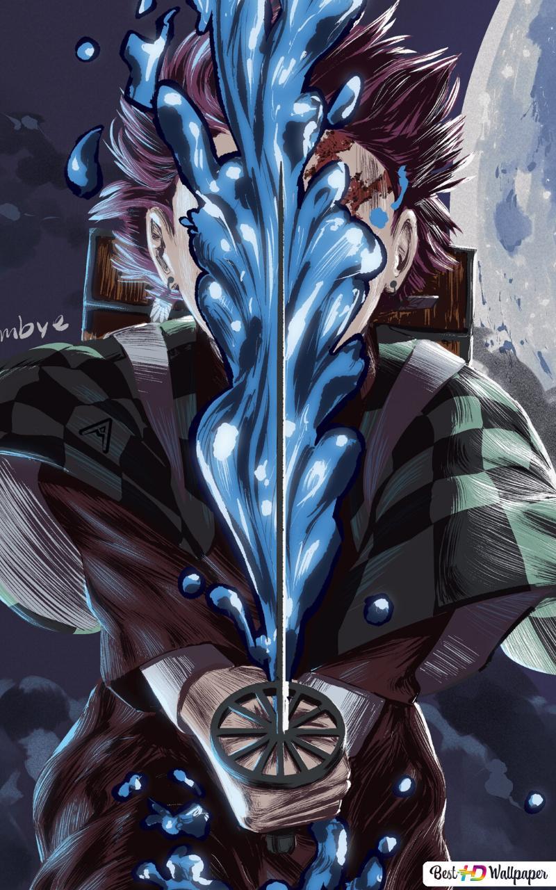 800x1280 Tanjirou Kamado Water Breathing HD wallpaper download