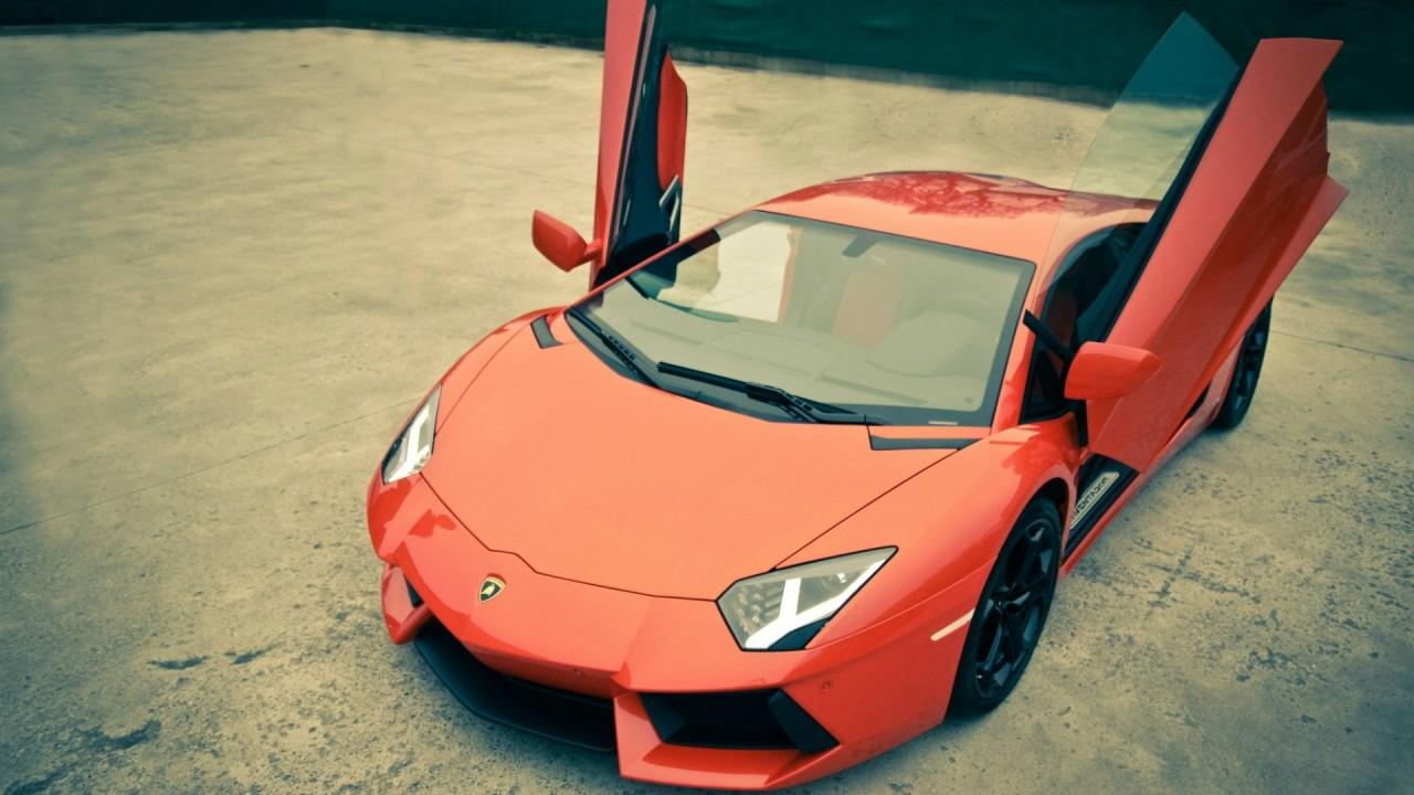 1280x720 Red Lamborghini Aventador With Doors Open 3D Models. Free