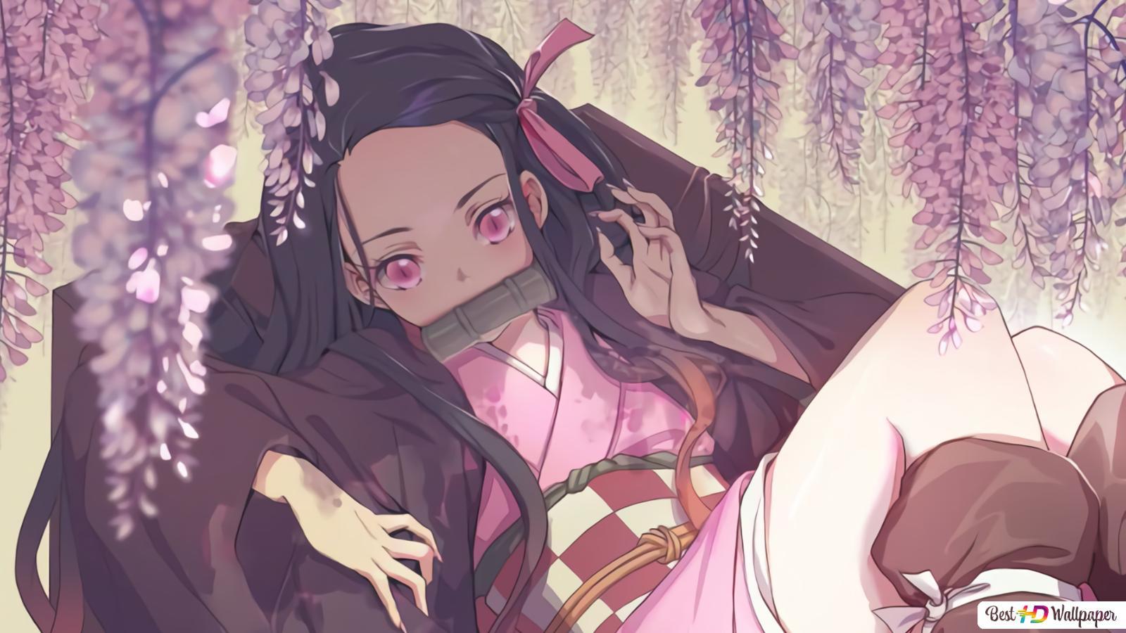 1600x900 Kimetsu No Yaiba under a Purple Wisteria HD wallpaper download
