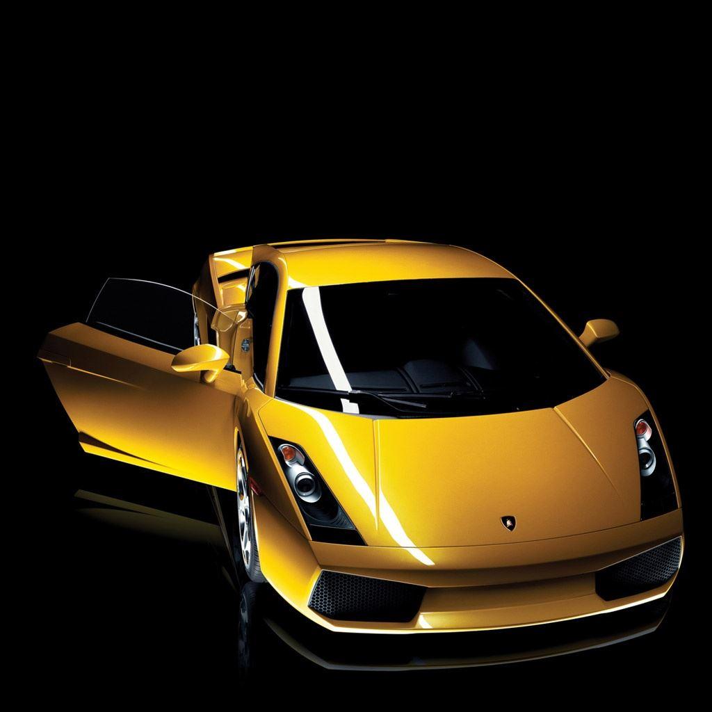 1024x1024 Yellow Lamborghini Gallardo iPad Wallpaper Free Download