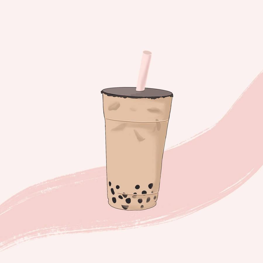 900x900 Download Minimalist Bubble Tea Drawing Wallpaper
