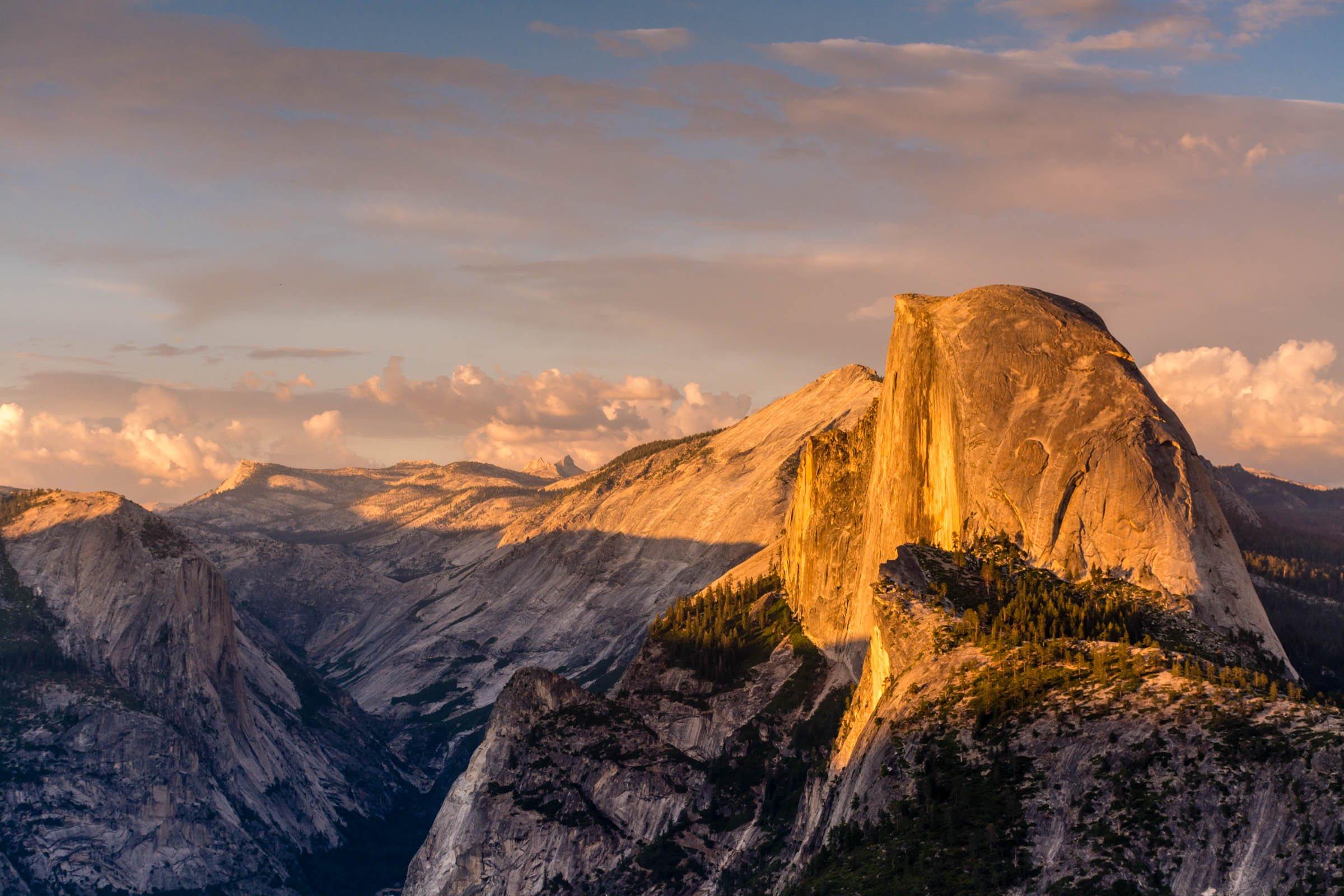 2400x1600 Golden Sunset on Half Dome Yosemite 19180 HD wallpaper