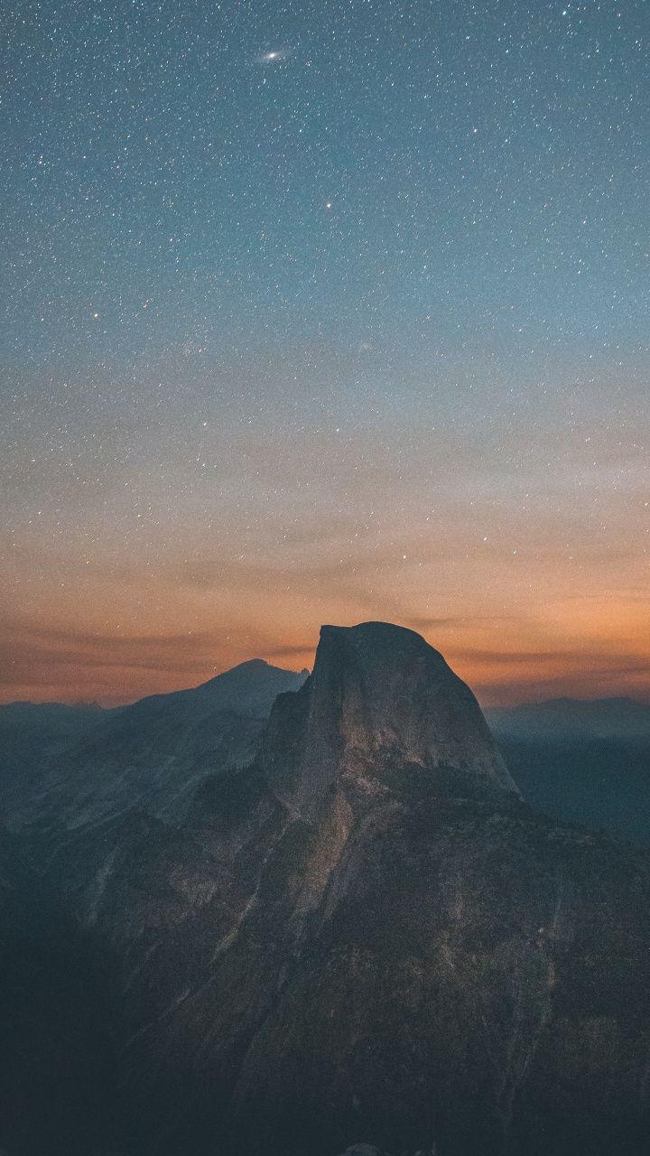 720x1280 Half Dome, Yosemite Valley, starry night, sky, 720x1280 wallpaper. Yosemite wallpaper, Yosemite, Starry night wallpaper