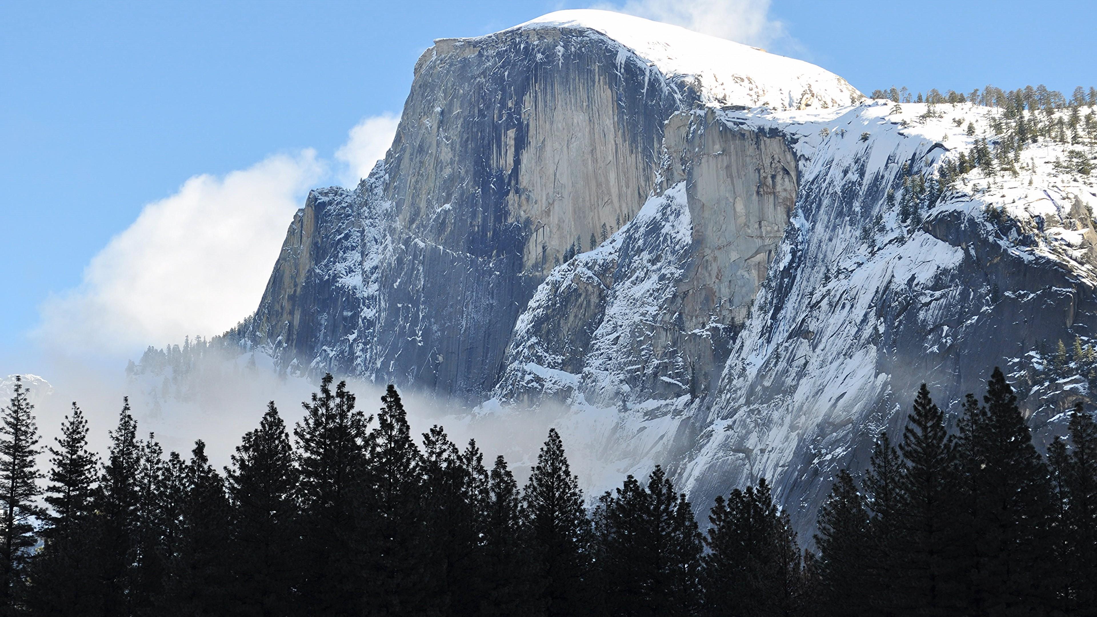 3840x2160 Wallpaper Half Dome, mountain, Yosemite, National Park, California, forest, 4k, Nature