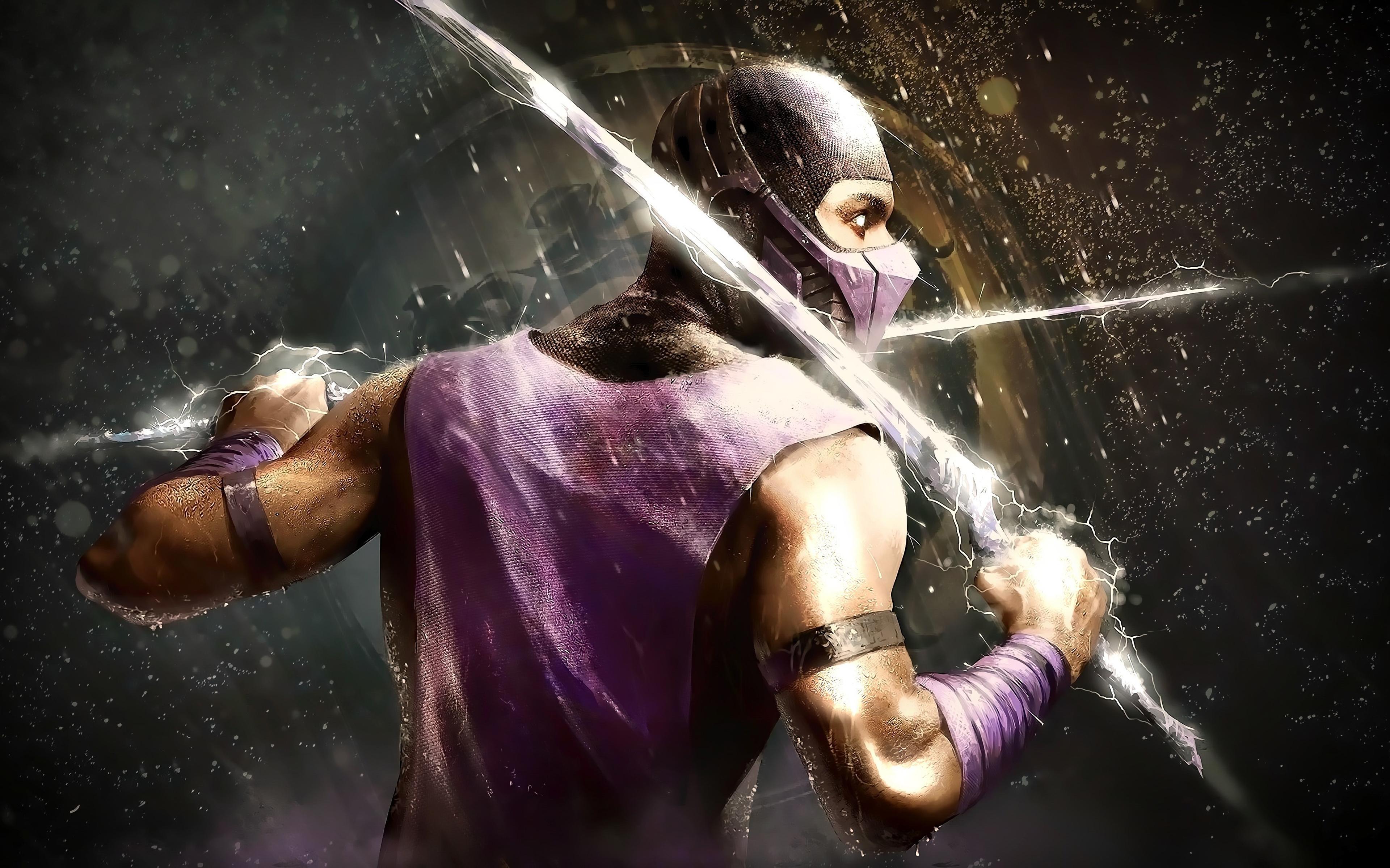 3840x2400 Download wallpaper Scorpion, 4k, lightnings, Mortal Kombat, ninja, fighting game for desktop with resolution 3840x2400. High Quality HD picture wallpaper