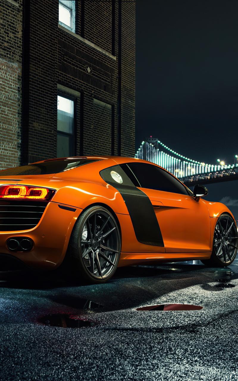 800x1280 Download Orange Car, Rear View, Audi R8 800x1280 Wallpaper, Samsung Galaxy Note Gt N Meizu Mx 800x1280 HD Image, Background