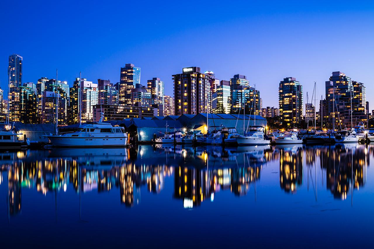 1280x853 Desktop Wallpaper Vancouver Canada Night Rivers Cities